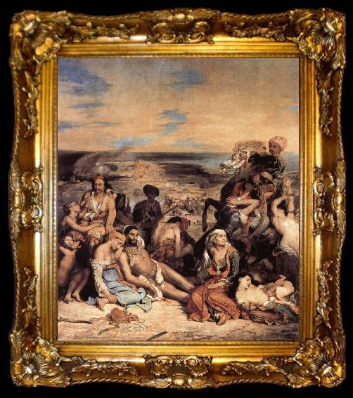 framed  Eugene Delacroix The Massacre on Chios, ta009-2